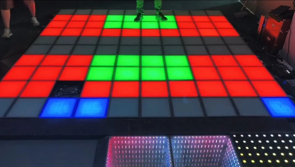 Atrações drenagem para Crianças Jogos DIY Jumping Grid Interactive Piso de Dança de jogo LED