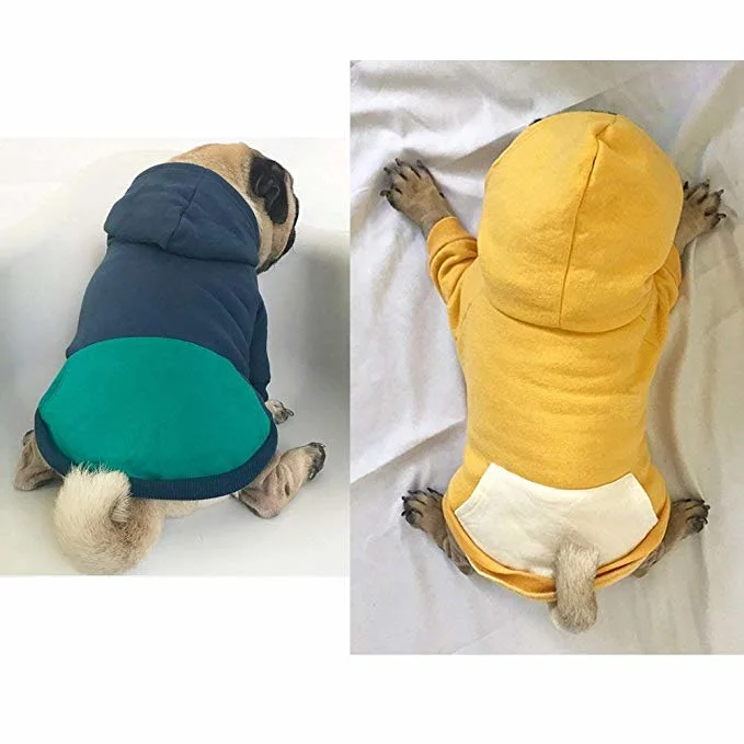 Básicos al por mayor de moda ropa de algodón lavable perro Gato como mascota perro sudaderas con capucha abrigo ropa para mascota regalos