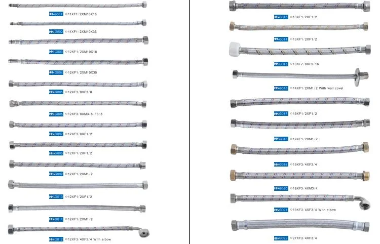 Alimentation directe en usine de jets de ressort en acier inoxydable sanitaire 304 Collier de toilette avec tuyau cannelé BSP à filetage mâle de 1/2 pouces Queue