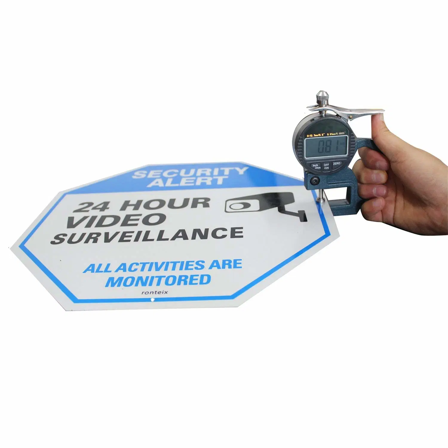 Customized Aluminum CCTV 24 Hours Surveillance Yard Security Sign