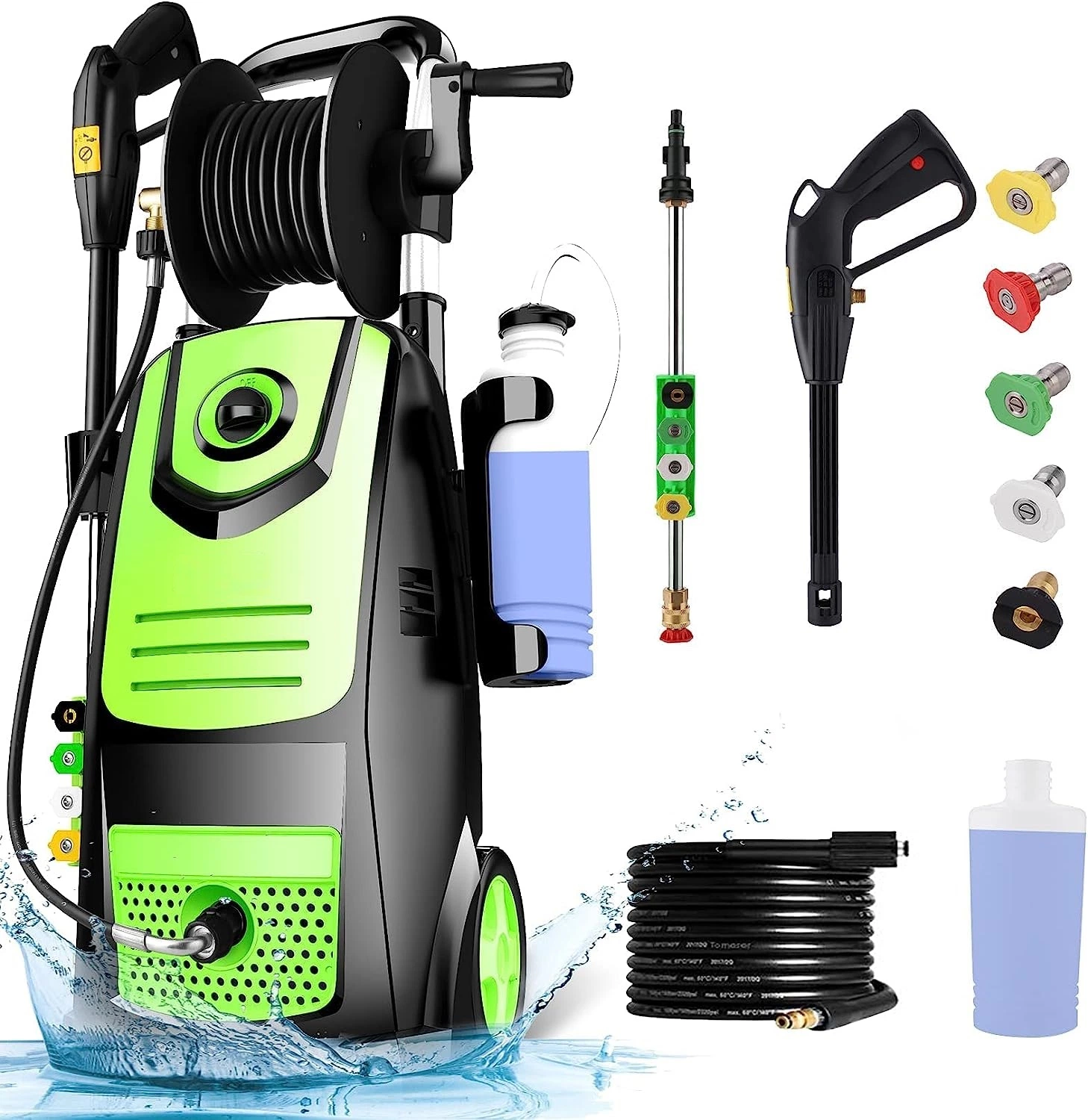 Pressure Washer Electric Pressure Washer 1800W Portable Pressure Washer Car Washing Machine with Spray Gun