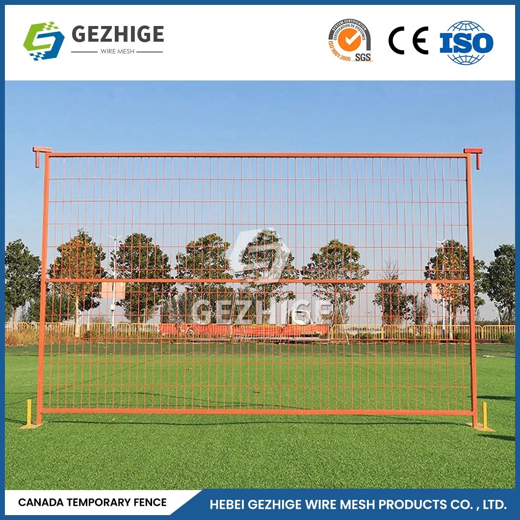 Gezhige Galvanized Construction Temporary Fencing Canada Ral 1021 Yellow Construction Safety Fencing China Suppliers Temporary Electric Fence for Horses