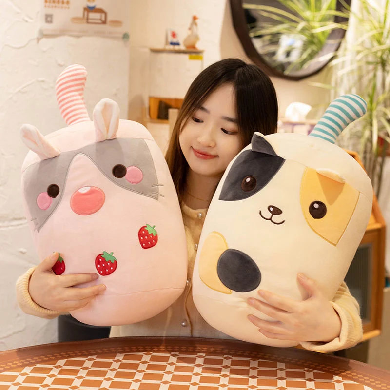 New Soft Stuffed Bubble Milk Tea Plushie Doll Gifts for Kids Boba Tea Plush Pillow Cushion Stuffed Toys