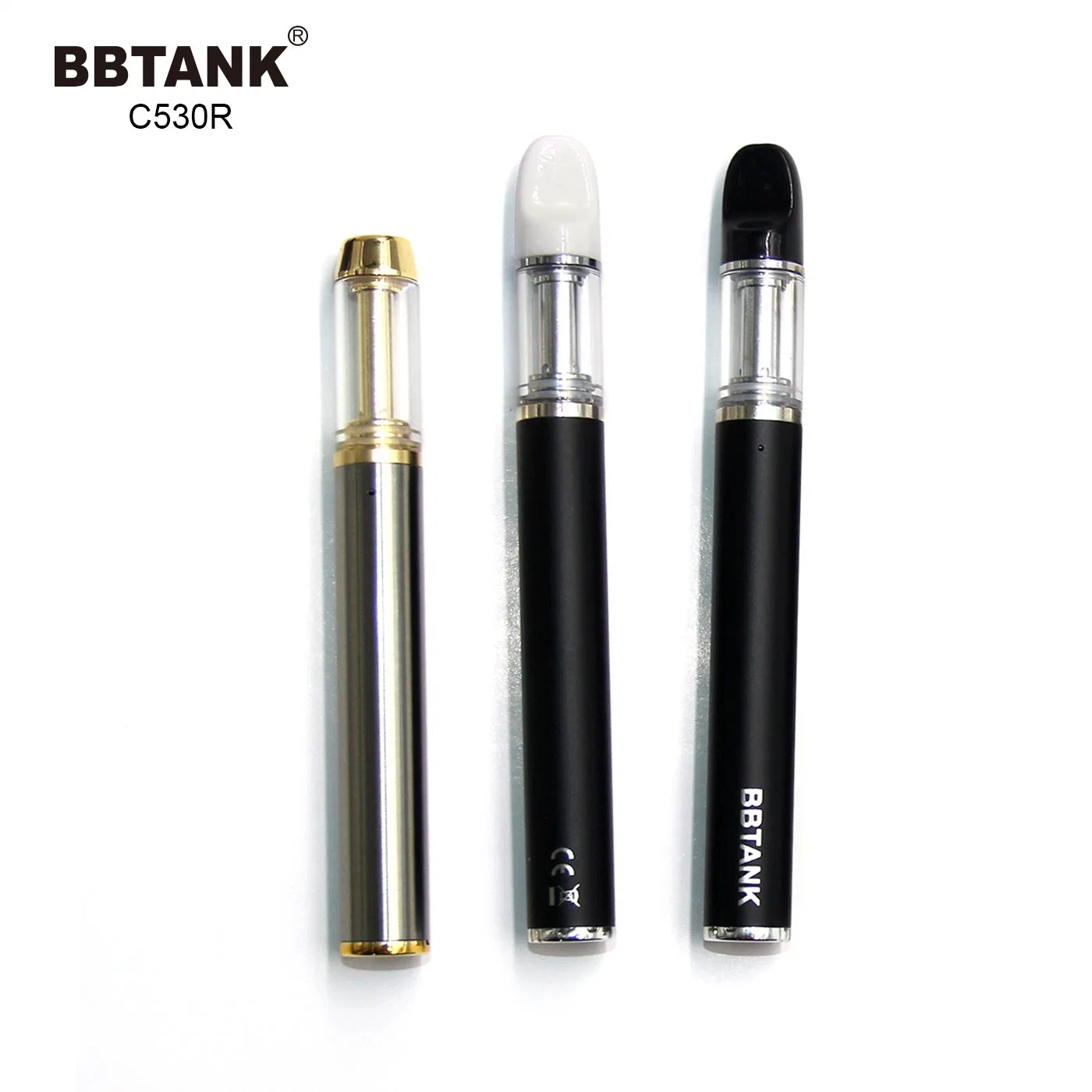 Wholesale Disposable Vaporizer Pen Cartridge 0.5ml 1ml Oil Ceramic Vape Pen with Custom Box 1 Ml Vape Pen 530mAh Vape Pen
