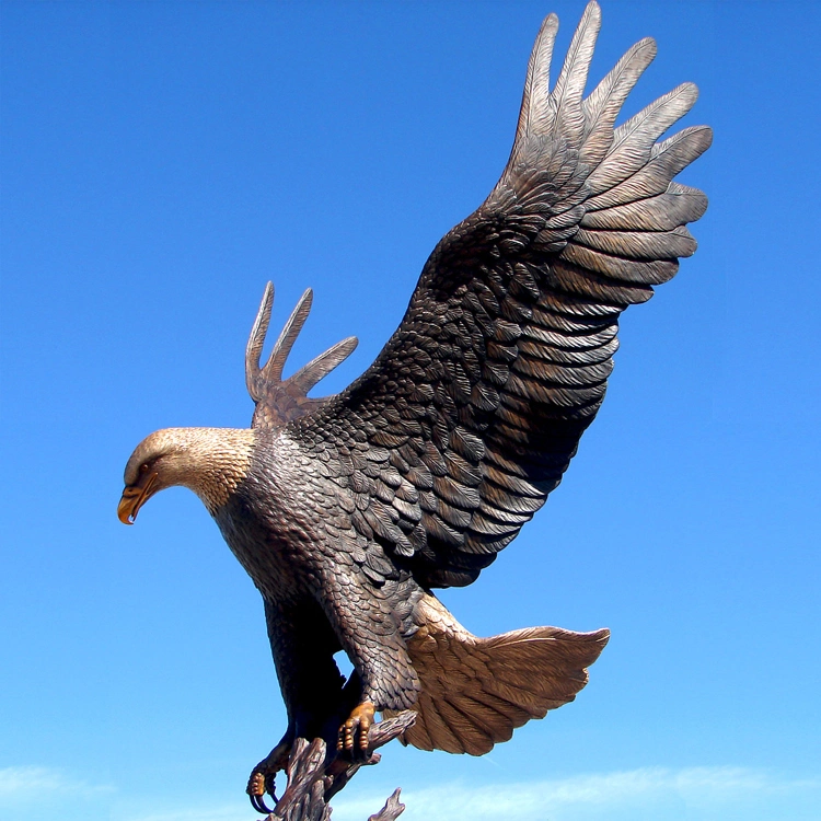 Garden Decoration Customized Size Wild Animal Statues Bronze Large Outdoor Eagle Statues