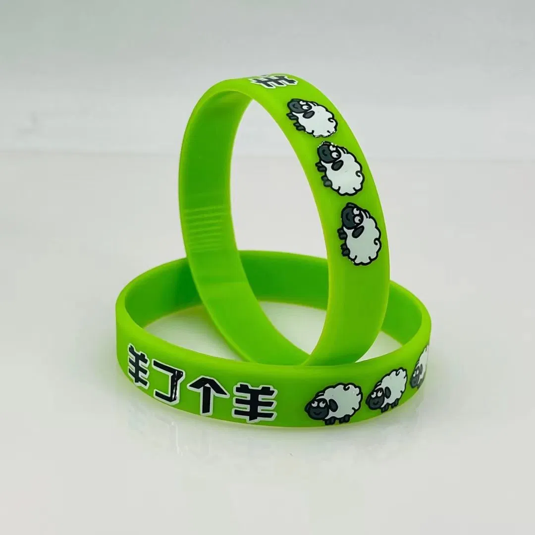 Custom Grow in The Dark Rubber Silicone Band Wristband Bracelet