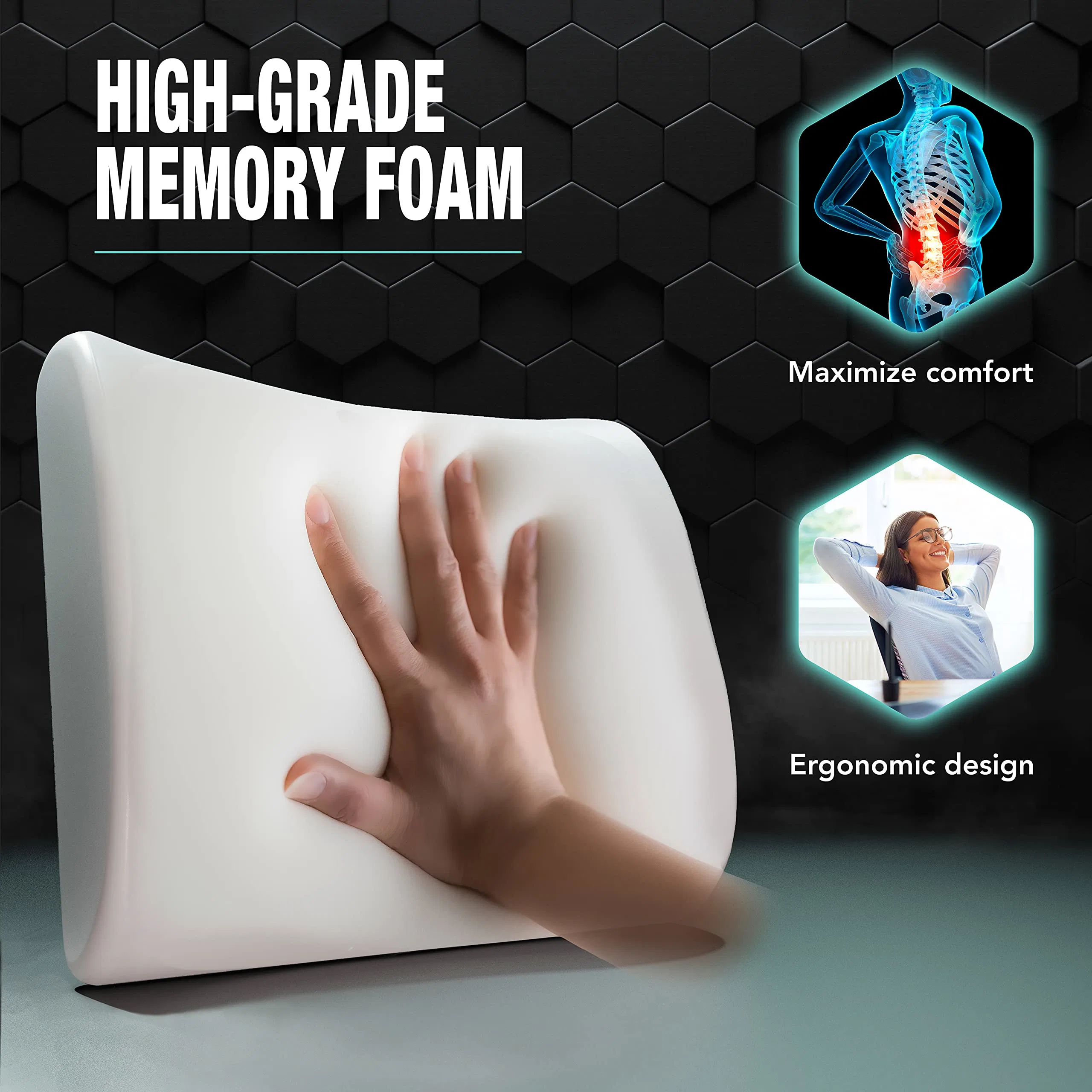 Amazon/Ebey/Lendenwirbelstütze für Bürostuhl Autositz Memory Foam Rückenkissen