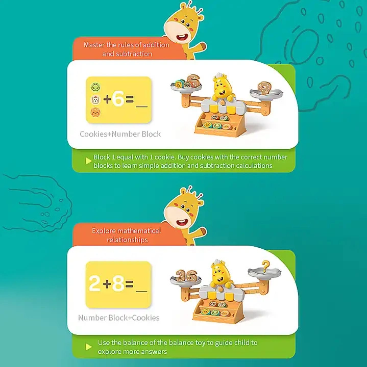 Jouets d'équilibre pour enfants Montessori - Jouet éducatif d'apprentissage, de réflexion et d'entraînement à l'équilibre pour les mathématiques.