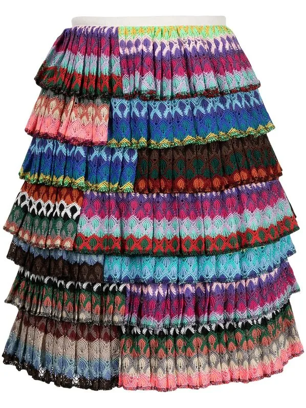 OEM China Custom Apparel Factory Hot Fully-Ruffled Polyester Multicolour Short Skirt