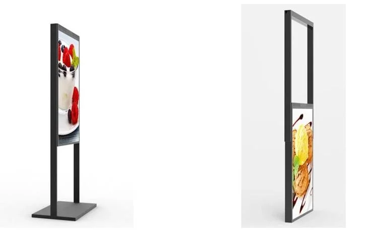 55 Inch Floor Standing LCD Commercial Advertising Monitor Signage Glass-Fronted Billboard