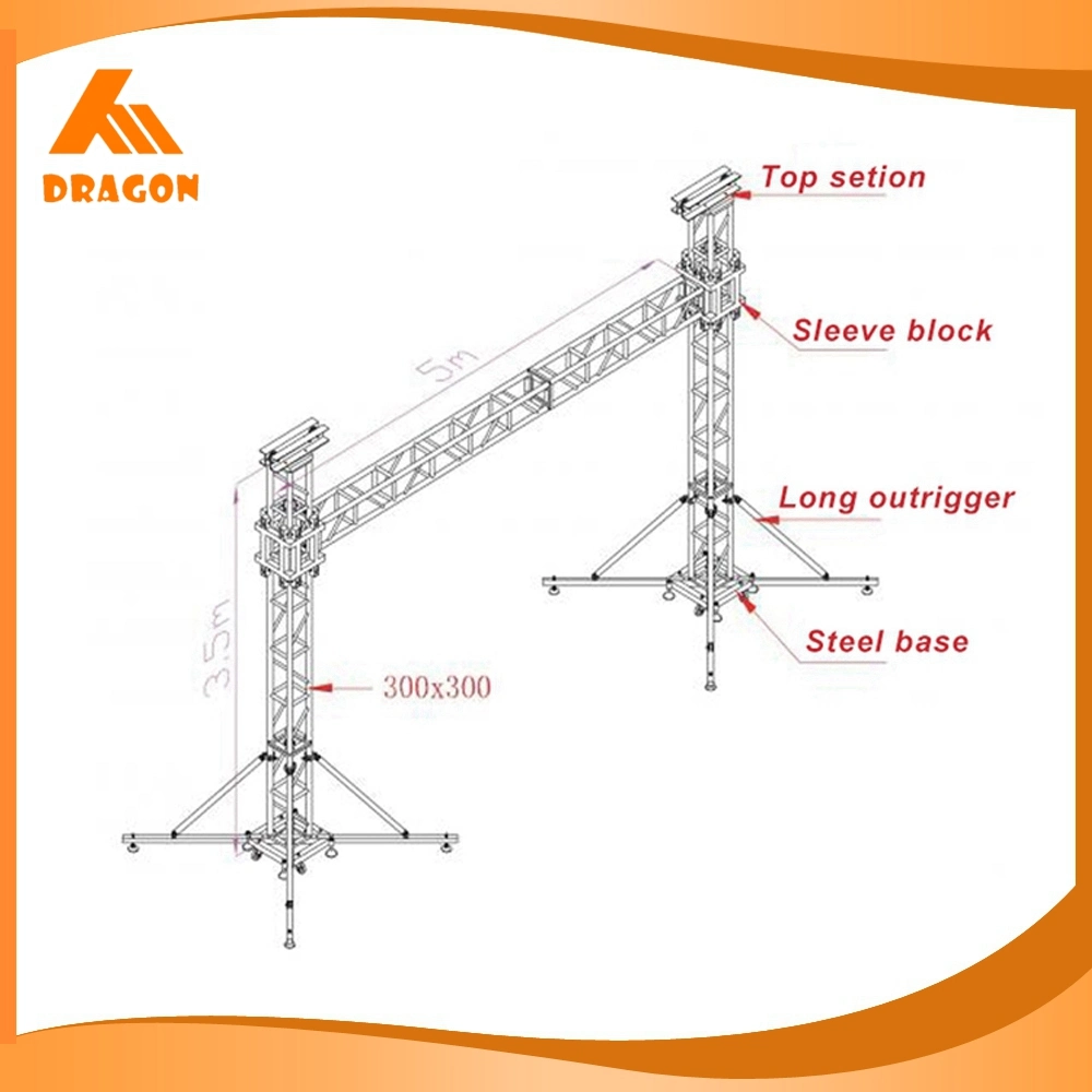 برج إضاءة برج دراغون ألومنيوم PA Truss