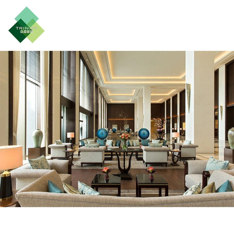 Anpassung 5 Sterne Luxus Modernes Hotel Lobby Sektional Sofa Chair Möbel zum Verkauf