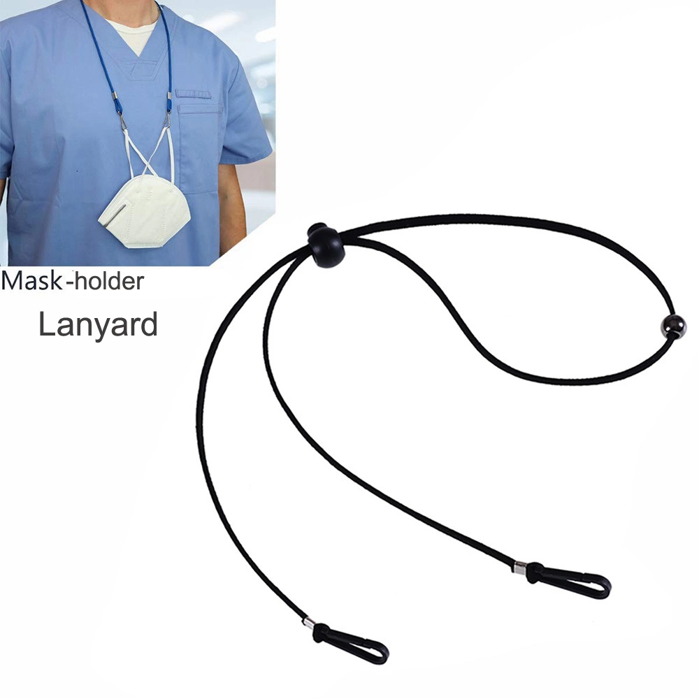 Custom Free Sample Adjustable Round Polyester String Rope Neck Strap Anti -Lost Masking Tool Lanyard for Kids Adult