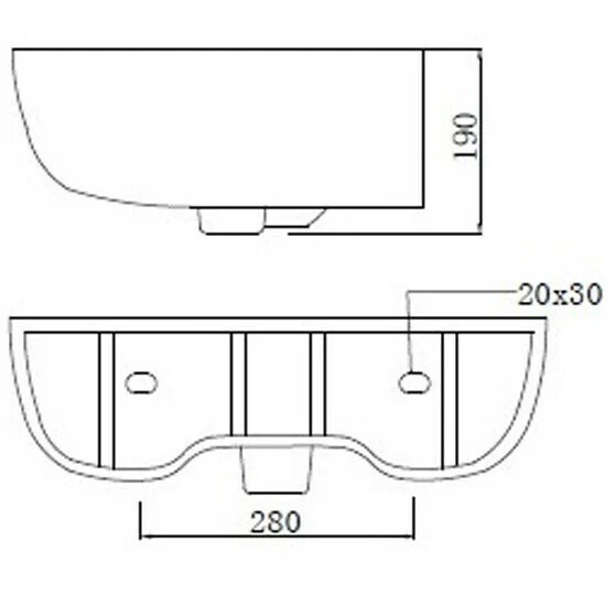 Casa de banho dissipador de bacia hidrográfica único orifício Tap Semi Pedestal penduradas na parede branca moderna Curved