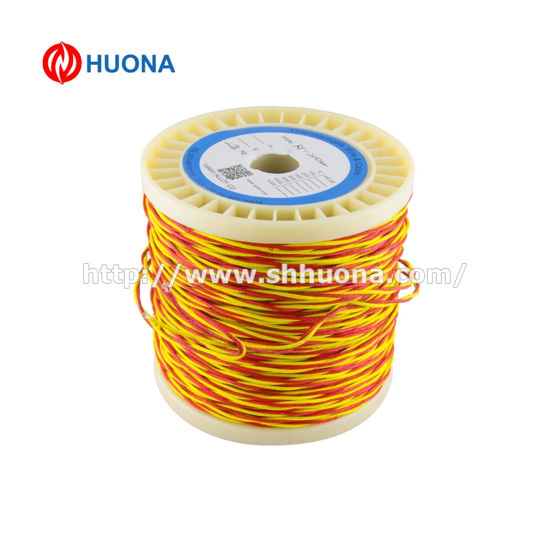 Manufacture 2*0.711mm Red-Yellow Type K Thermocouple Extension Wire with 1000c Fiberglass