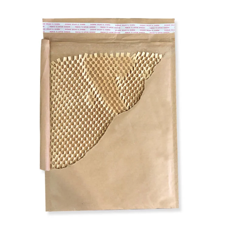 El papel de nido de abeja sobre el papel de estraza Mailer acolchado en forma de panal de tamaño personalizado Envío de la bolsa de sobres de papel