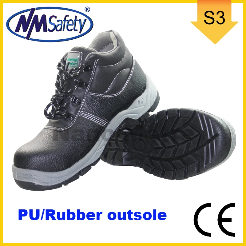NmseSafety PU &amp; Gummi Außensohle Kuh geteilter Leder Arbeitssicherheit Schuhe
