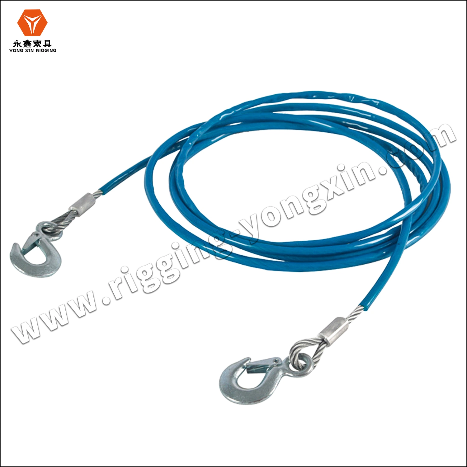 High Strength Clear PVC Coated Galvanized Steel Wire Rope Slings with Soft Eye Loops