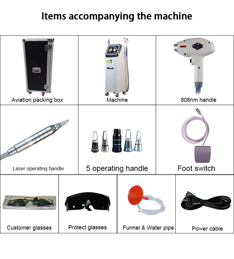 La machine d'épilation au laser à diode 2 en 1 la plus professionnelle 755 808 1064 nm, la machine de suppression de tatouage au laser picoseconde.