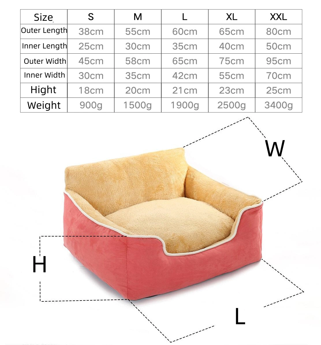 Cama caliente de invierno lavable extraíble Four Seasons para mascotas de tamaño medio Perro grande