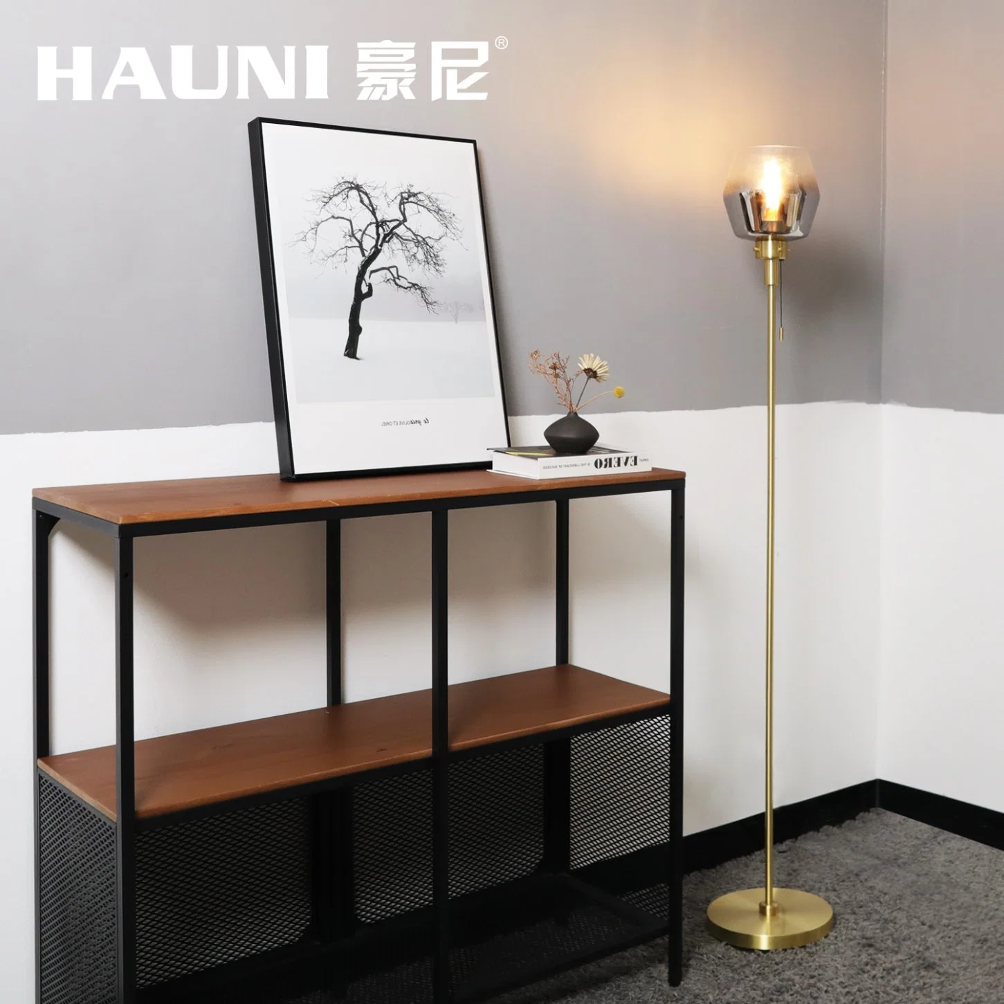 Standing Metal Glass Indoor Nordic Design Lighting for Hotel Living Room Bed Room Floor Lamp