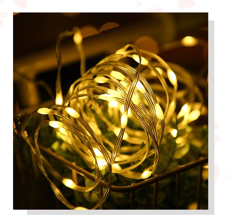 LED Solar Micro String Lights مقاومة للماء في الهواء الطلق فناء إضاءة عيد الميلاد الديكور