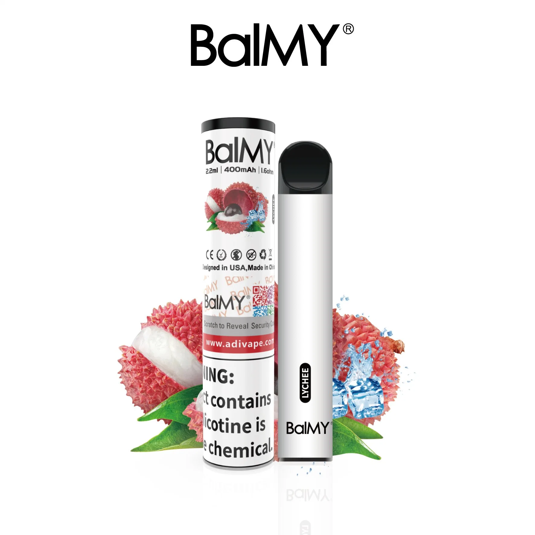 Balmy 600 Real 500 Puffs Disposable Vape Kit Electronic Cigarette with 42 Flavors for OEM Balmy OEM