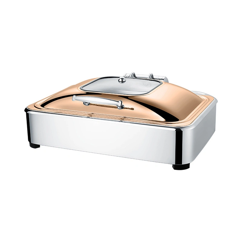 Luxury Buffet Chafing Dish in Dubai Stainless Steel Chef 9 Litre Food Warmer Gold and Silver Chafer Dish Buffet Dishes