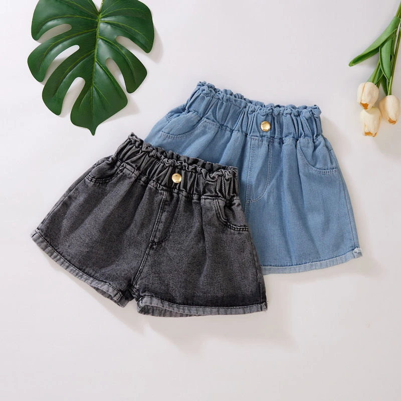2023 Girls' Denim Shorts Youth Girls' Summer Shorts Children's Love Clothes Children's Jeans Youth Short