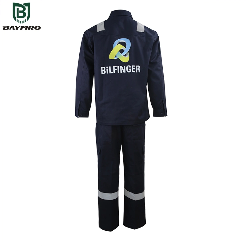 Black Reflective Workwear Suit Customizable Logo Workwear Sitewear Cotton Split Suit Workwear PPE Supplier