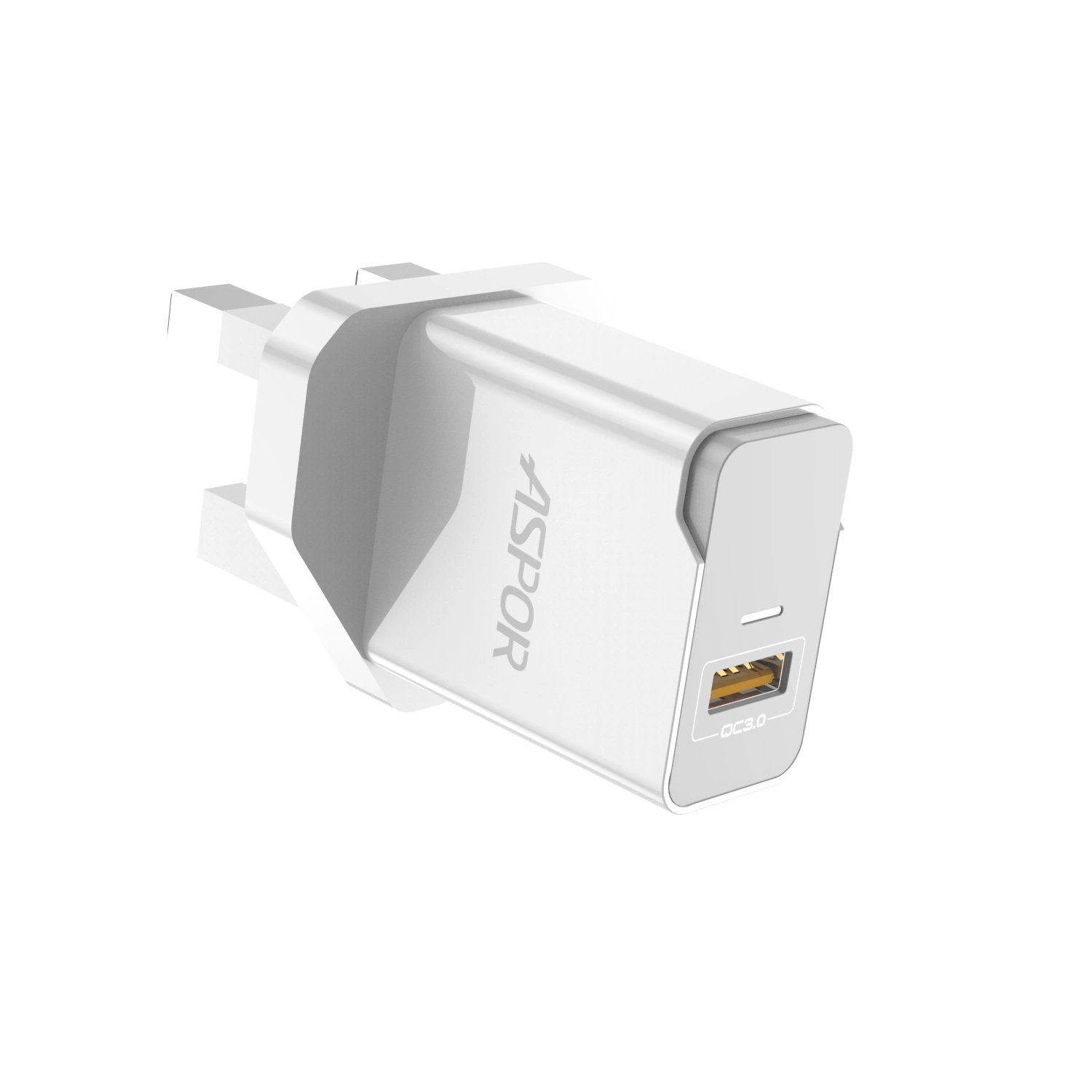 Aspor 18W Cargador rápido para el hogar A822 QC 3,0 Us/EU/UK PIN carga rápida para teléfono móvil