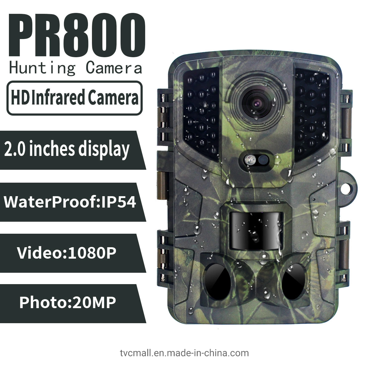 20MP 1080P Infrared PIR Night Vision Motion Activated 2.0 Inch LCD Trail Camera for Hunting