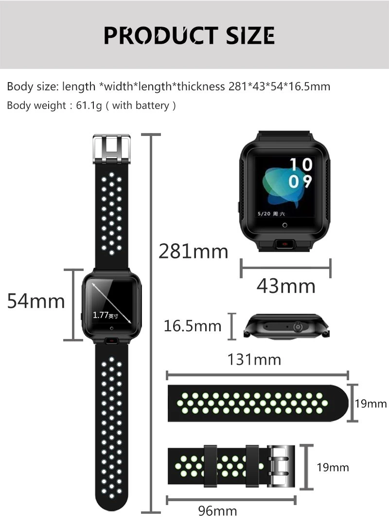 4-Core OEM Android Z35 Reloj inteligente de la tarjeta SIM de apoyo+161 g de memoria dinámica marcar el 4G WiFi reloj teléfono móvil inteligente