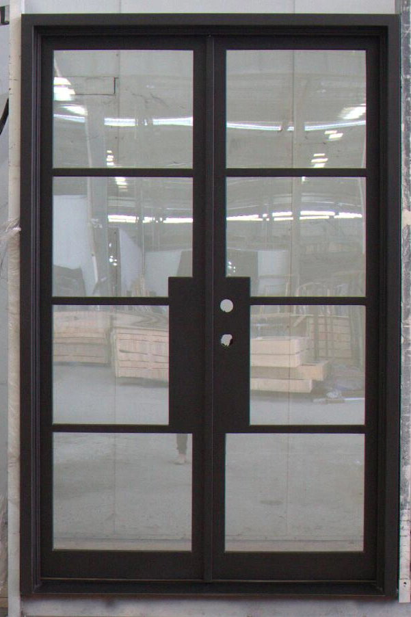 Arch Top French Metal Fixed Panel Wrought Iron Steel Doors Windows