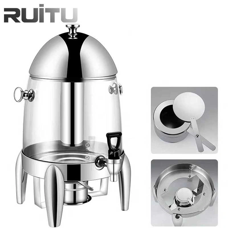 One Tank Buffet Catering Urn Commercial 12L Stainless Steel Coffee Dispenser Machine Electric Alcohol Gel Fuel Hot and Cold Coffee Tea Dispenser