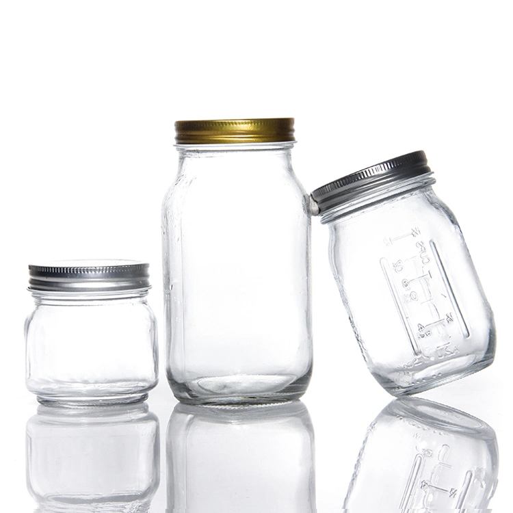 Free Sample 32oz 4oz 5oz 8oz 16oz 24oz Kitchen Bar Restaurant Salad Jam Jelly Wide Mouth Glass Mason Canning Jar with Lid and Band