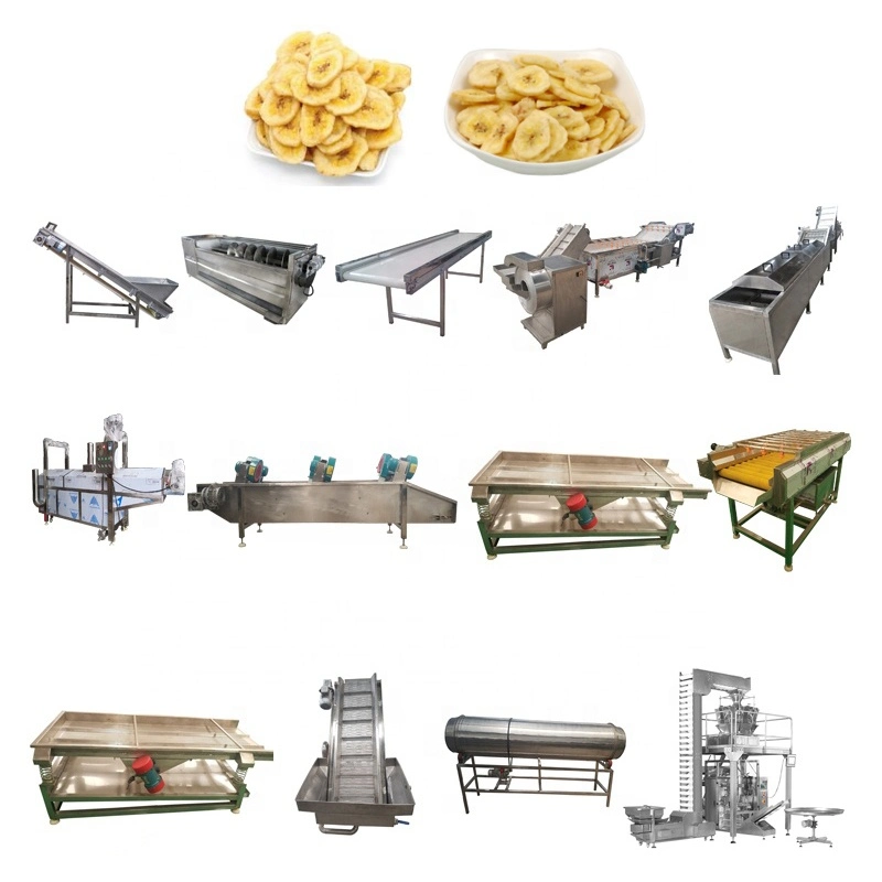 Big Capacity 300kg 500kg 1000kg/H Plantain Banana Chip Cutting Frying Processing Production Machine Line