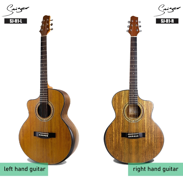 Sj-R1-R 2020 New OEM Guitar Factory Wholesale Price Walnut Satin Cutaway Electric Acoustic Guitar with Armrest