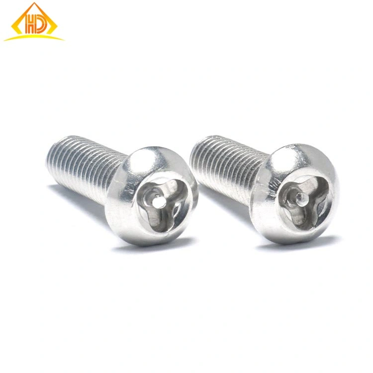 A2 A4 Stainless Steel Button Head Three Lobes with Pin Tamper Proof Screws