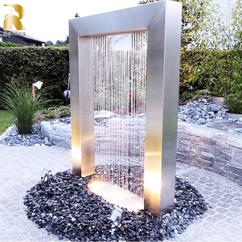 Fabrik Preis Hohe Qualität Klassische Outdoor Garten Edelstahl Wasserfall Abstrakte Wasserbrunnen Skulptur Aus Metall