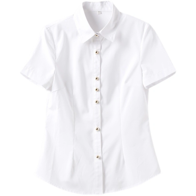 Camisa básica de corte ajustado Oficina Lamas uniforme Mujer Blusa formal Camisa