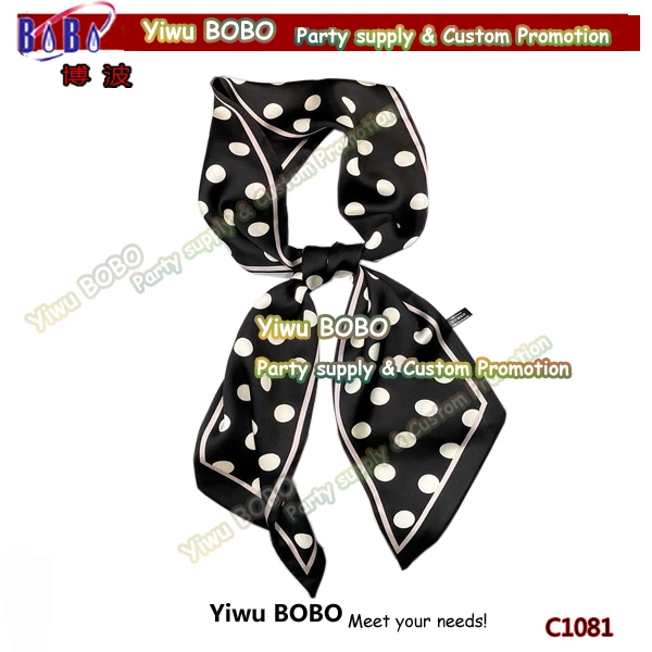 Promotion Products Logo Printed Scarf Printed Silk Polyester Logo Scarf Fans Scarf School Scarf (C1081)