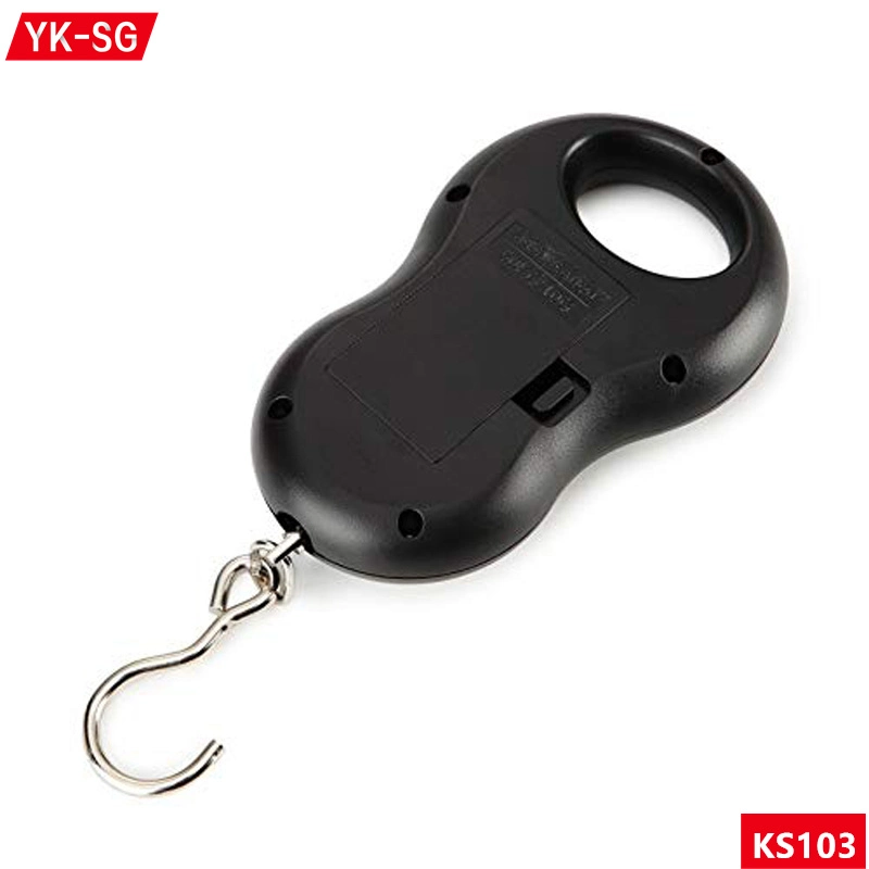 Mini báscula de muelle Spring balanza portátil colgada equipaje El peso de balanza de plástico ABS Función 2*batería de 1.5V negro de la pantalla LCD grande