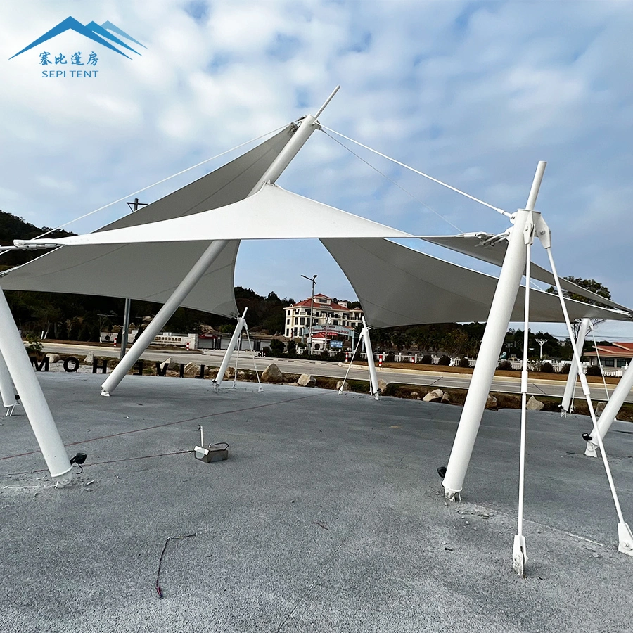 PVDF Tarpaulin Tensile Membrane Structure Fabric Shade Structure Waterproof Tent