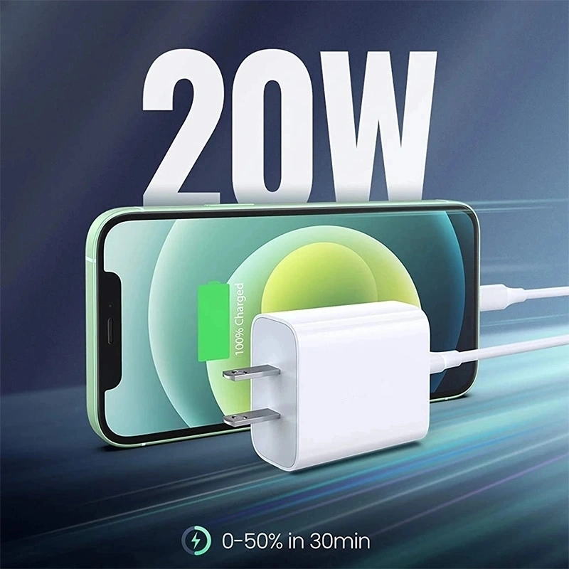 Fast Mobile Charging Type C Travel Adapter with Cable 20W Pd Charger