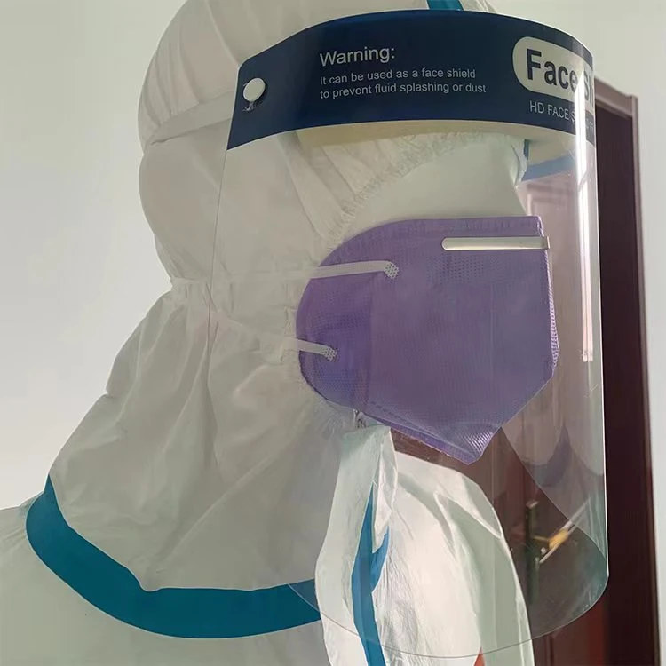 Masque facial Pet en plastique transparent prêt à expédier l'isolement de la protection écran facial