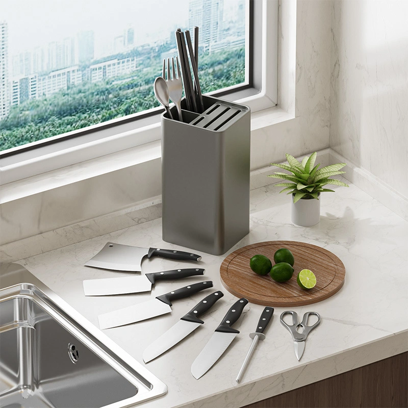 Kitchen Knife Organizer Countertop Space Saver Knife Storage Stand Plastic Knife Block Holder