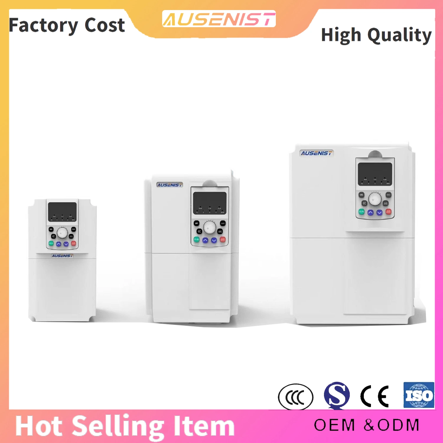 Ausenist Customized Low-Voltage Frequency Inverter 380V 37kw 55kw 75kw 93kw VSD VFD Vector Inverter AC Drive Motor Control