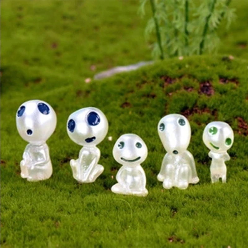 5/10PCS Luminous Tree Spirits Micro Landscape Figure Ornament Outdoor Glowing Miniature Garden Statue Potted Decoration