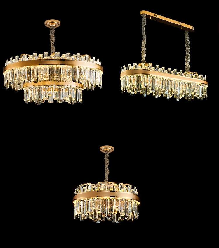 Tpstar Lighting Indoor Light Luxury Lighting K9 Crystal Lamp Crystal Chandelier High Ceiling Chandeliers Pendants